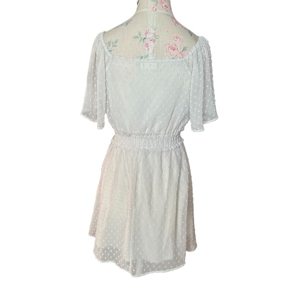 Alter’d State Mini Dot Flutter Sleeve White Dress - Picture 4 of 7